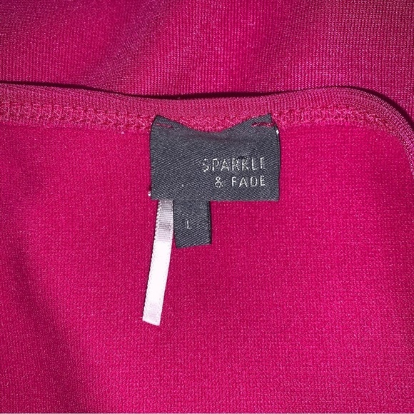 Sparkle & Fade Mini Dress Women's Size Large Pink Magenta Bodycon Open Back Tank - Picture 7 of 8